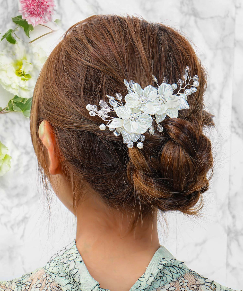ヘッドドレス フラワー ブーケクリップ /結婚式・お呼ばれヘア