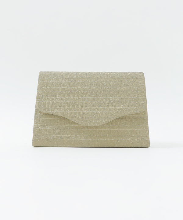 niana 3wayボーダー柄レター型クラッチバッグ ゴールド