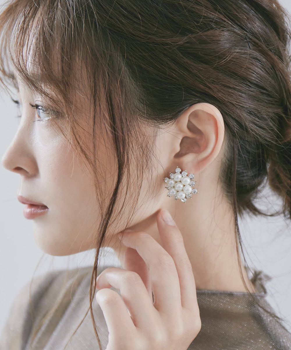 フラワーパール パーティーピアス｜ピアス・イアリング - niana