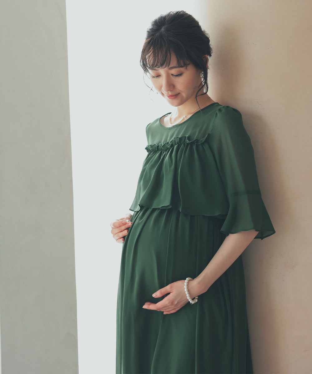 マタニティ【サイズL】披露宴　結婚式　パーティドレス【着用1度】niana 授乳口付きマタニティパーティードレスワンピース 結婚式｜パーティー
