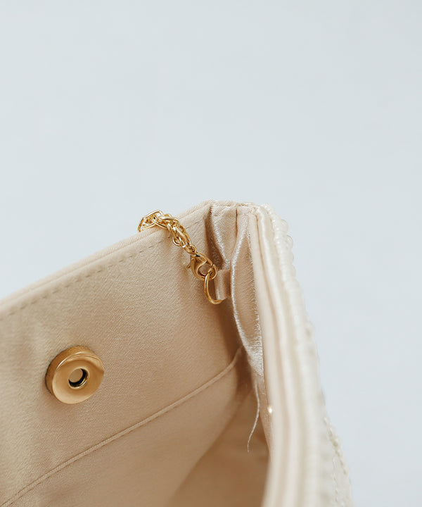 niana マルチパールハンドバッグ ベージュ