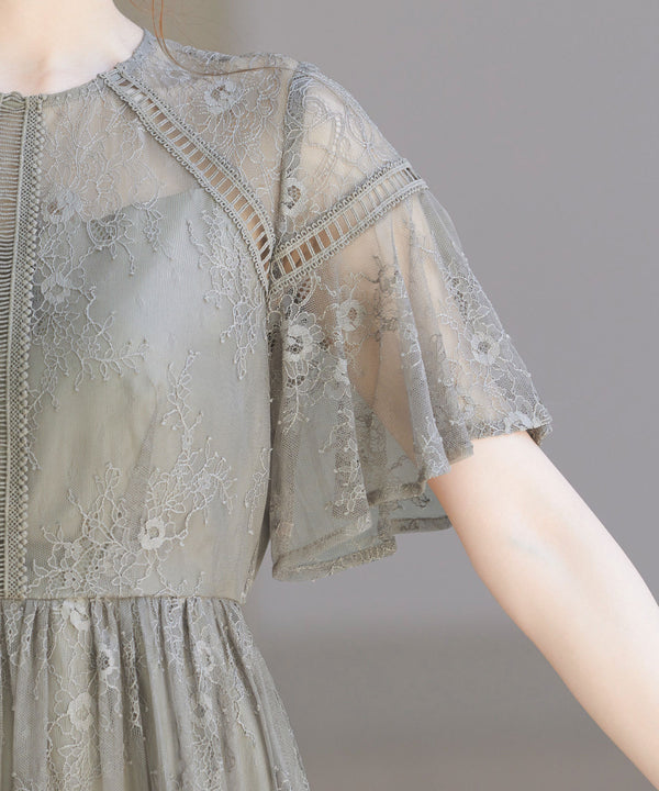 niana レース×レーステープデザイン ドレス