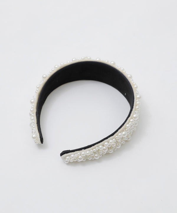 niana ワイドパールカチューシャ オフホワイト