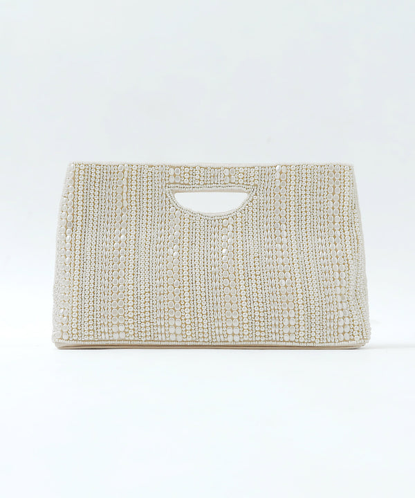 niana マルチパールハンドバッグ ベージュ