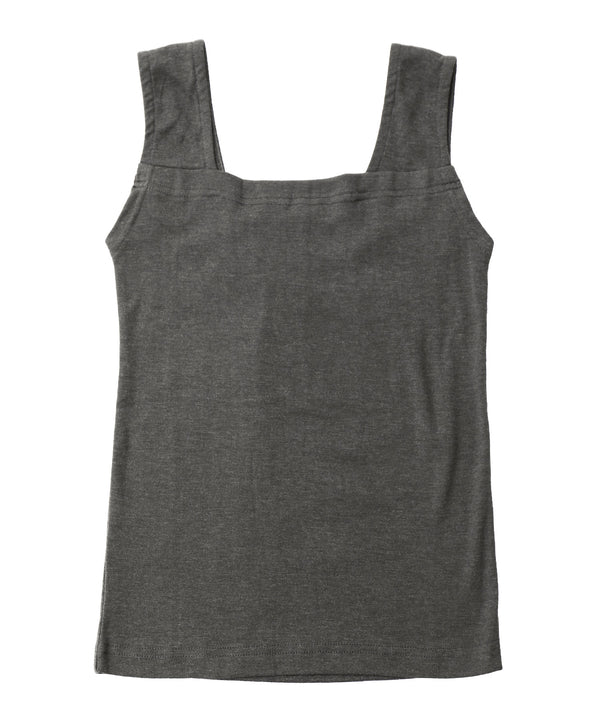 Fashion Letter ブラ紐隠しインナータンクトップ チャコールグレー