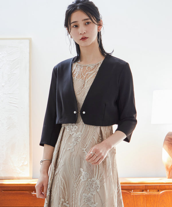 niana パールピン付きジャケット ブラック