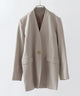 niana ウエストサッシュベルトノーカラーシングルジャケット ベージュ