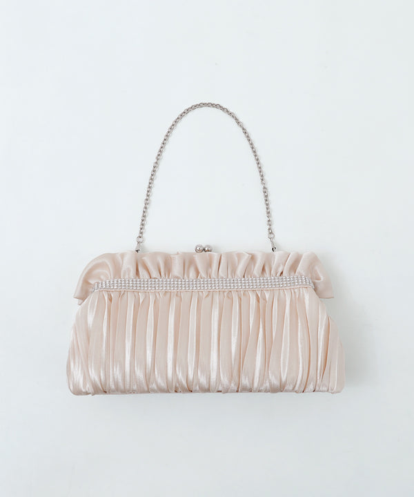 niana フリルプリーツがま口クラッチバッグ