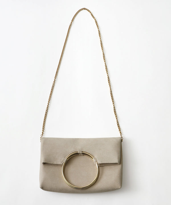 niana ソフトスウェード風サークルリング使いクラッチバッグ