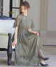 niana レース×レーステープデザイン ドレス グレージュ