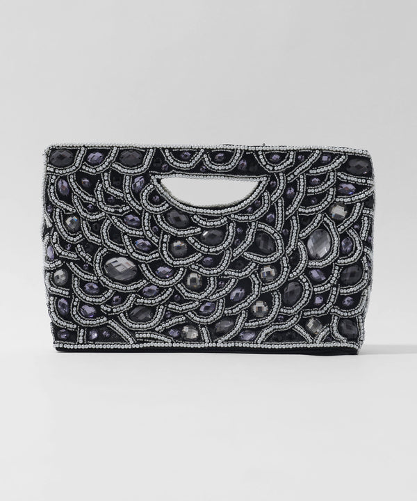 niana ストーンビジューハンドバッグ ブラック