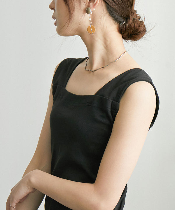 Fashion Letter ブラ紐隠しインナータンクトップ ブラック