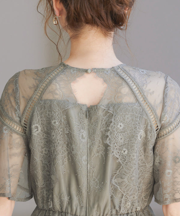 niana レース×レーステープデザイン ドレス