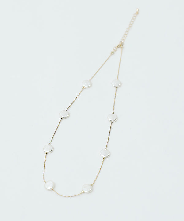 niana フラットパールネックレス ゴールド