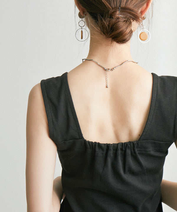 Fashion Letter ブラ紐隠しインナータンクトップ ブラック