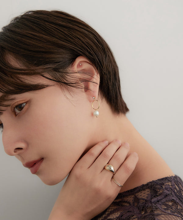 niana リングパールセラミックピアス ゴールド