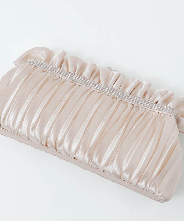 niana フリルプリーツがま口クラッチバッグ