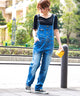 Fashion Letter ゆるサロペットデニムパンツ ブルー