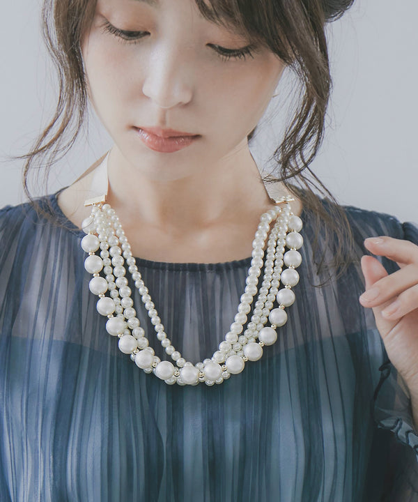 niana グログランリボンネックレス オケージョン ベージュ