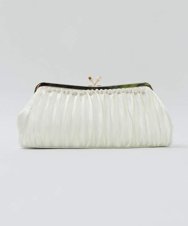 niana シフォンがま口クラッチバッグ アイボリー