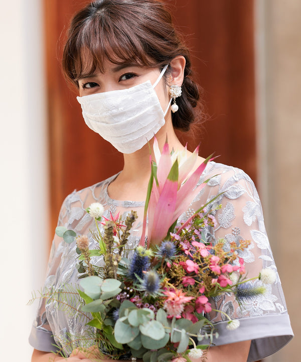 niana 結婚式用レースマスク ホワイト