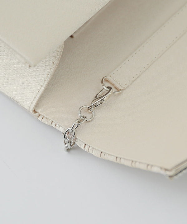 niana アシンメトリープリーツクラッチバッグ