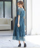 niana レース×レーステープデザイン ドレス ブルーグレー