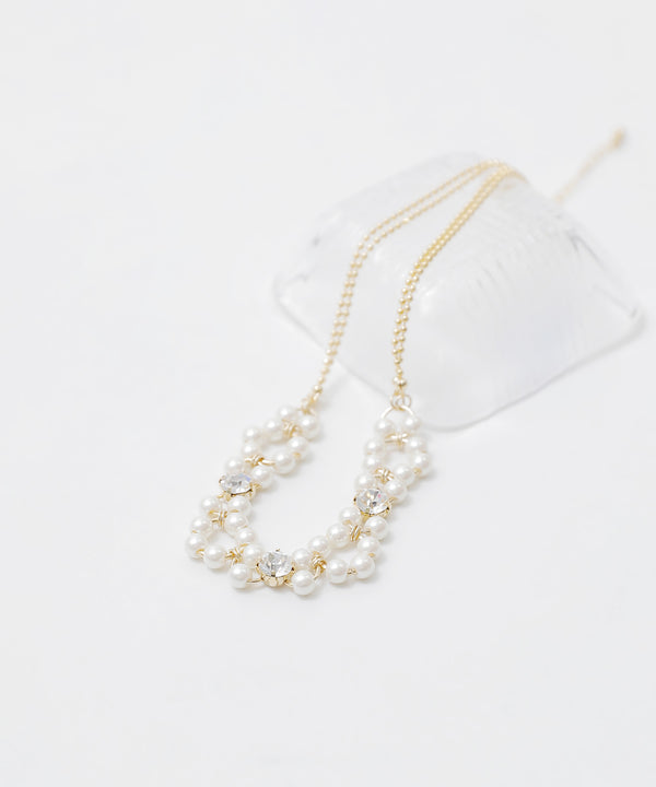 niana コンビリング×パールビジューネックレス