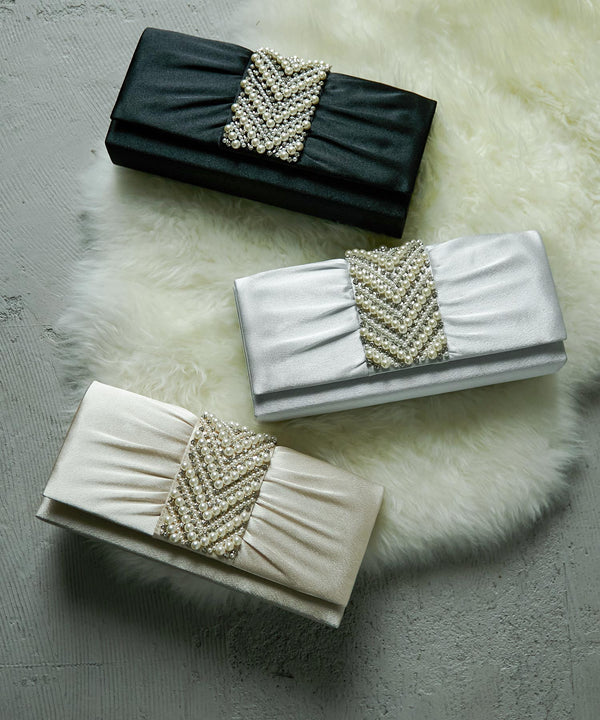niana パール&ビジュークラッチバッグ