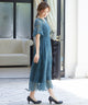 niana レース×レーステープデザイン ドレス ブルーグレー