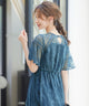 niana レース×レーステープデザイン ドレス ブルーグレー