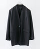 niana ウエストサッシュベルトノーカラーシングルジャケット ブラック
