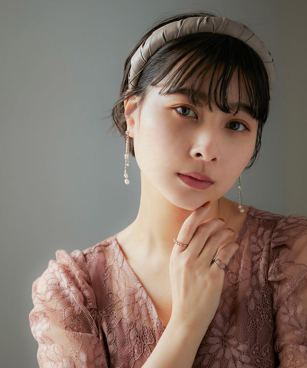 niana 合皮ギャザーカチューシャ ベージュ