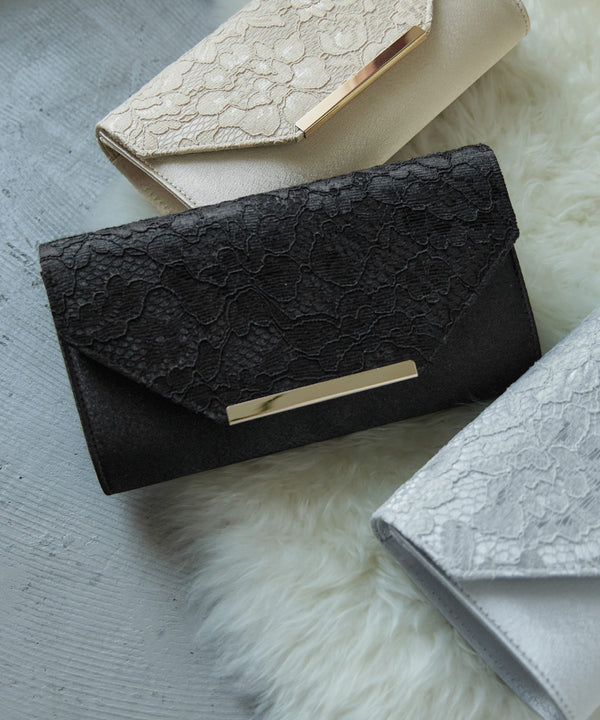 niana レース使いサテンクラッチバッグ