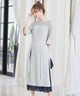niana レース×シフォン インナープリーツドレス ライトグレー