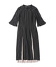 niana レース×シフォン インナープリーツドレス ブラック