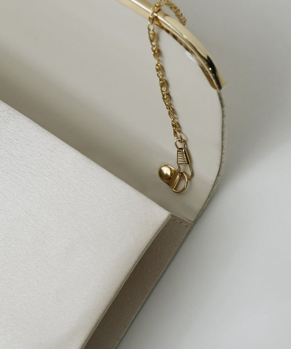 niana U字プレートパーティバッグ ベージュ