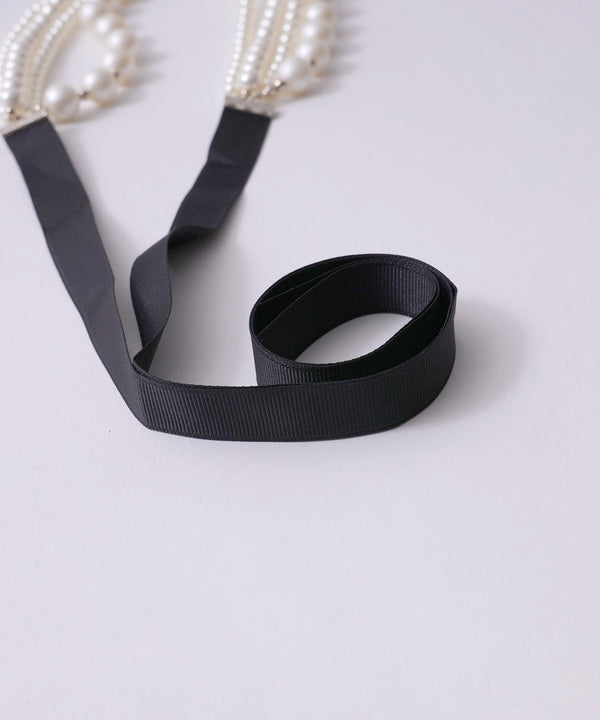 niana グログランリボンネックレス オケージョン ブラック