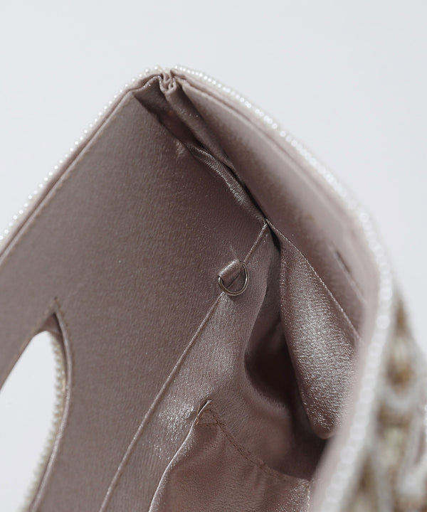 niana ストーンビジューハンドバッグ ベージュ