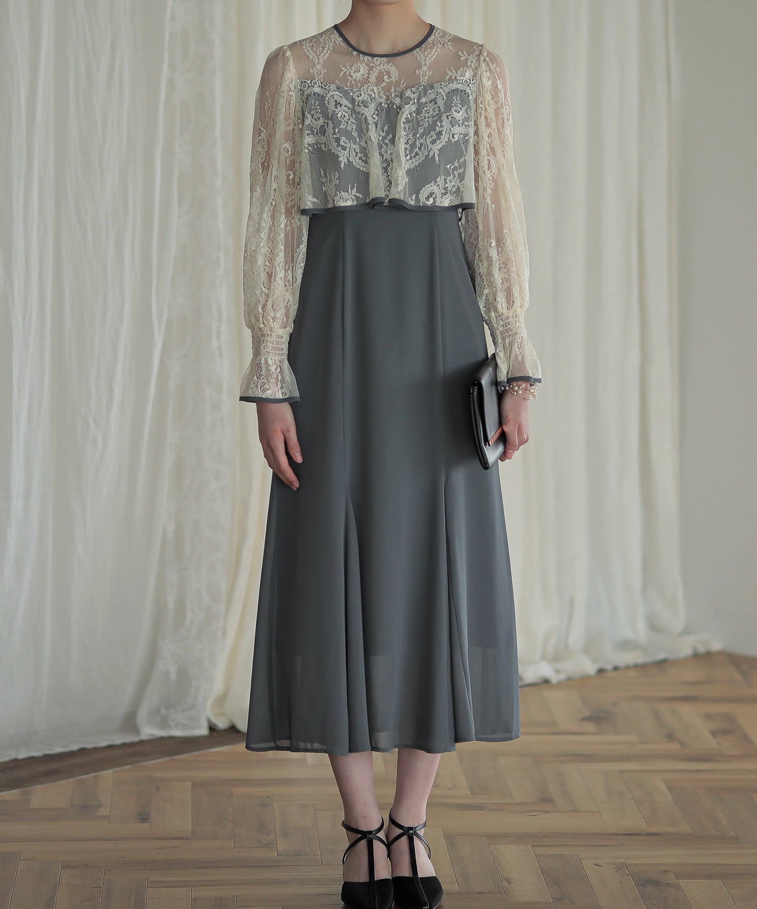 レースコンビマーメイドドレス｜パーティードレス・結婚式ワンピース