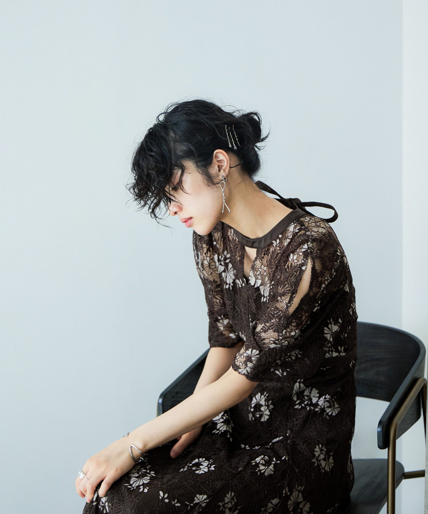 キーホールネック総レースドレス｜パーティードレス・結婚式