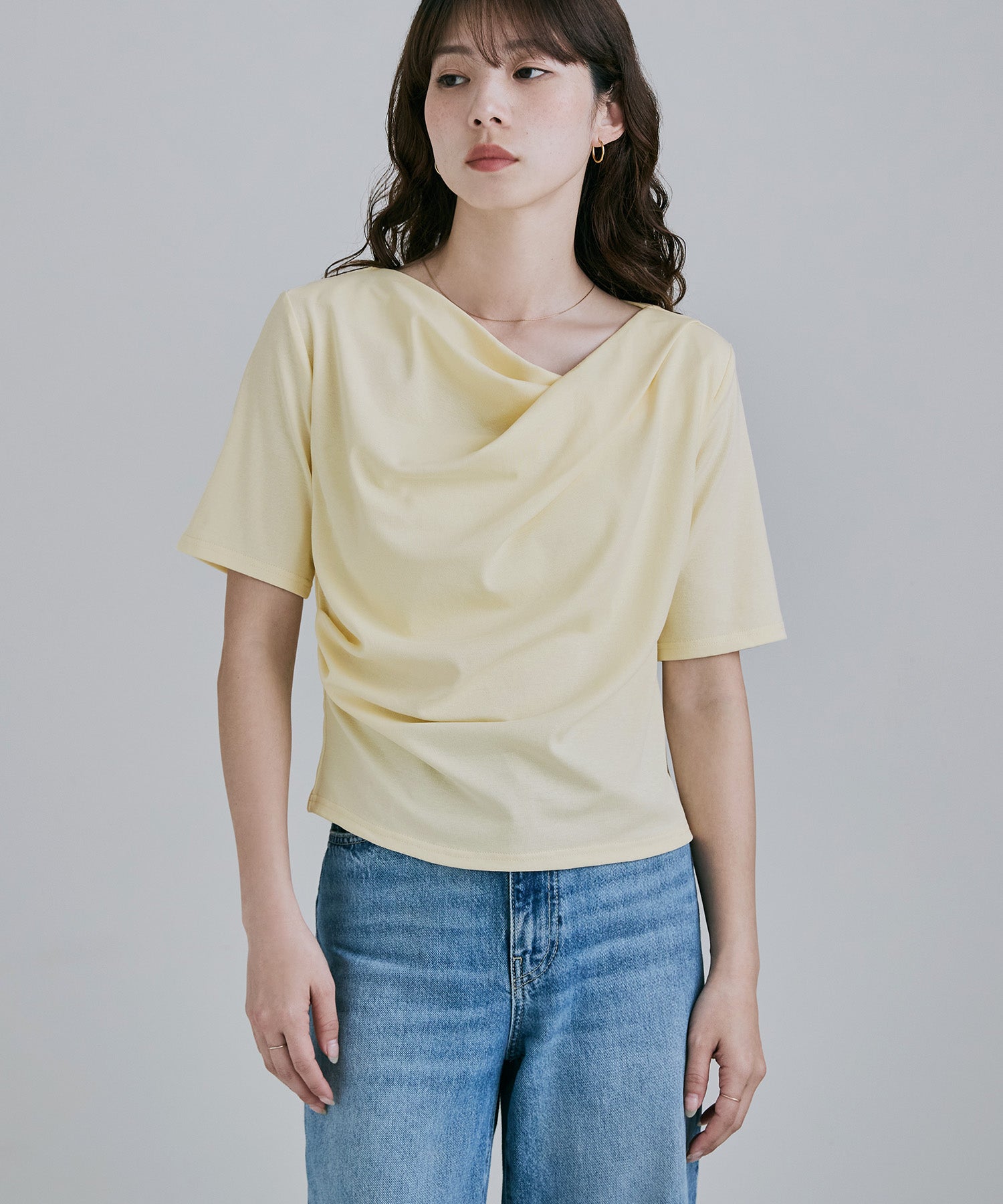 フロントドレープハーフスリーブトップス｜Tシャツ - etoll.
