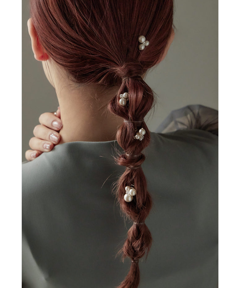 パールビーズスクリューピン コイルヘアピン 結婚式 二次会 和装 浴衣 お呼ばれ ヘアアクセサリー - niana
