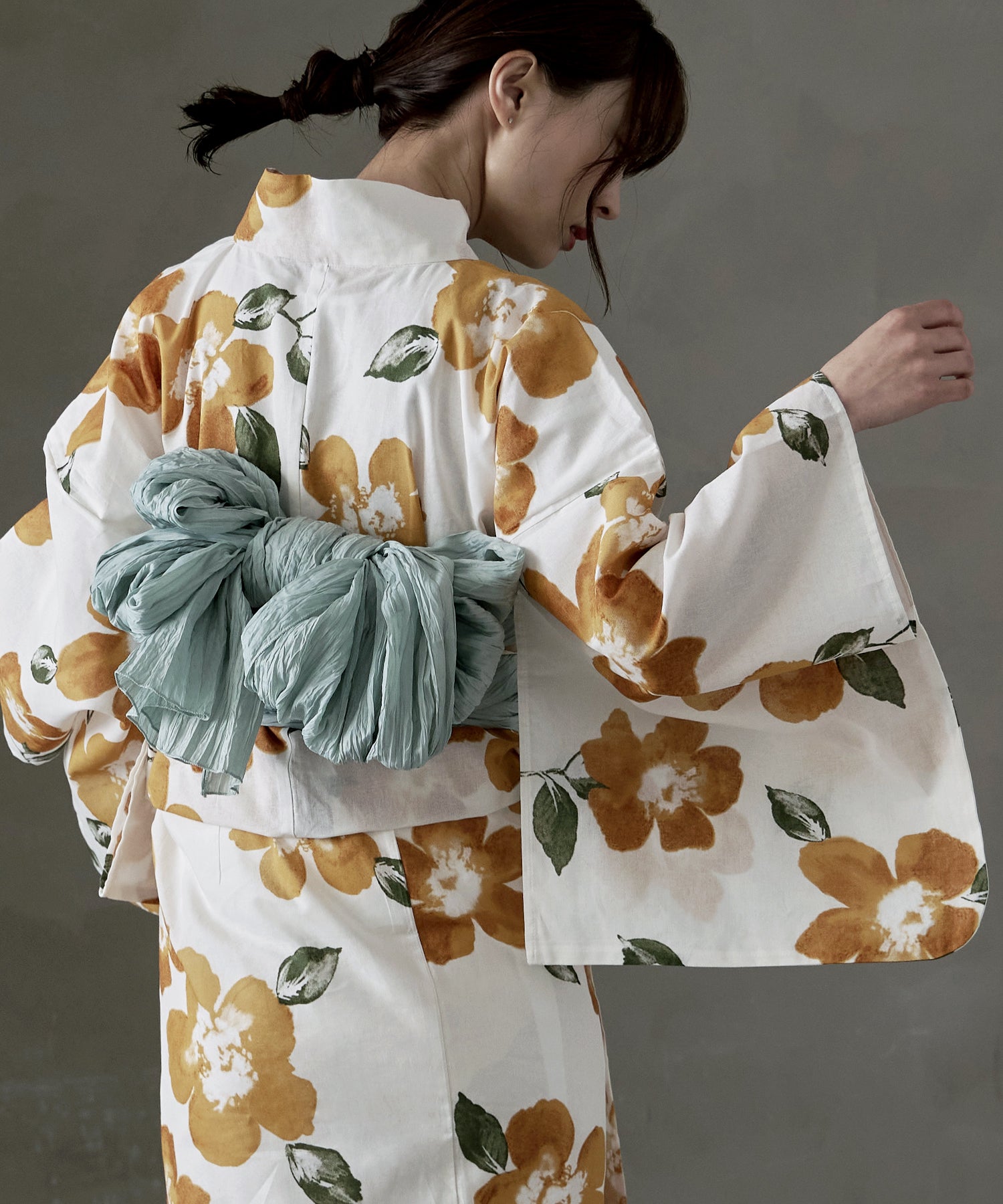 asaka浴衣 着付けのいらないセパレート型 着付けのいらない簡単セパレート綿浴衣＋しわ兵児帯 2点セット
