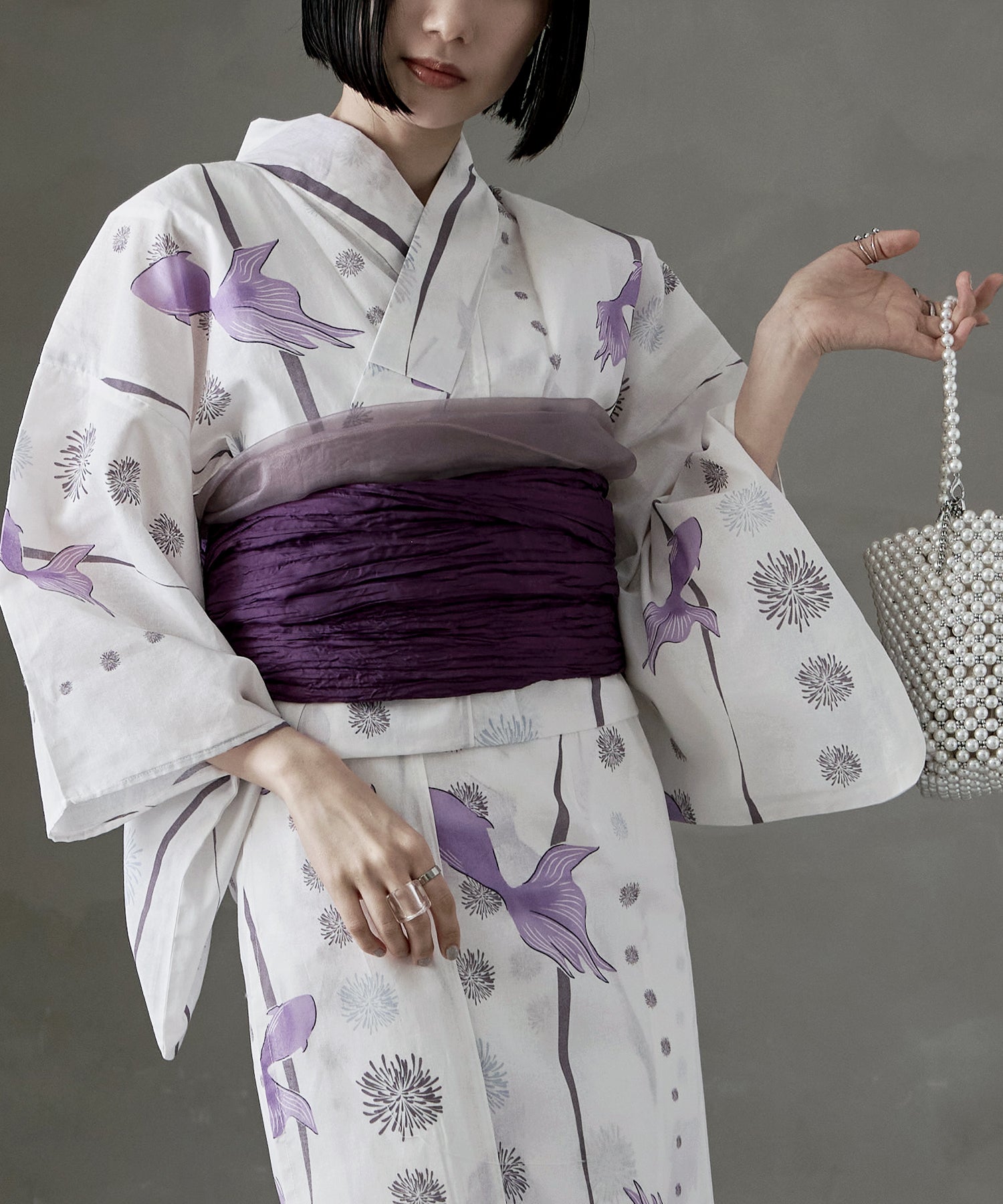 着付けのいらない簡単セパレート綿浴衣+しわ兵児帯 2点セット 着付けのいらない簡単セパレート綿浴衣+しわ兵児帯 2点セット