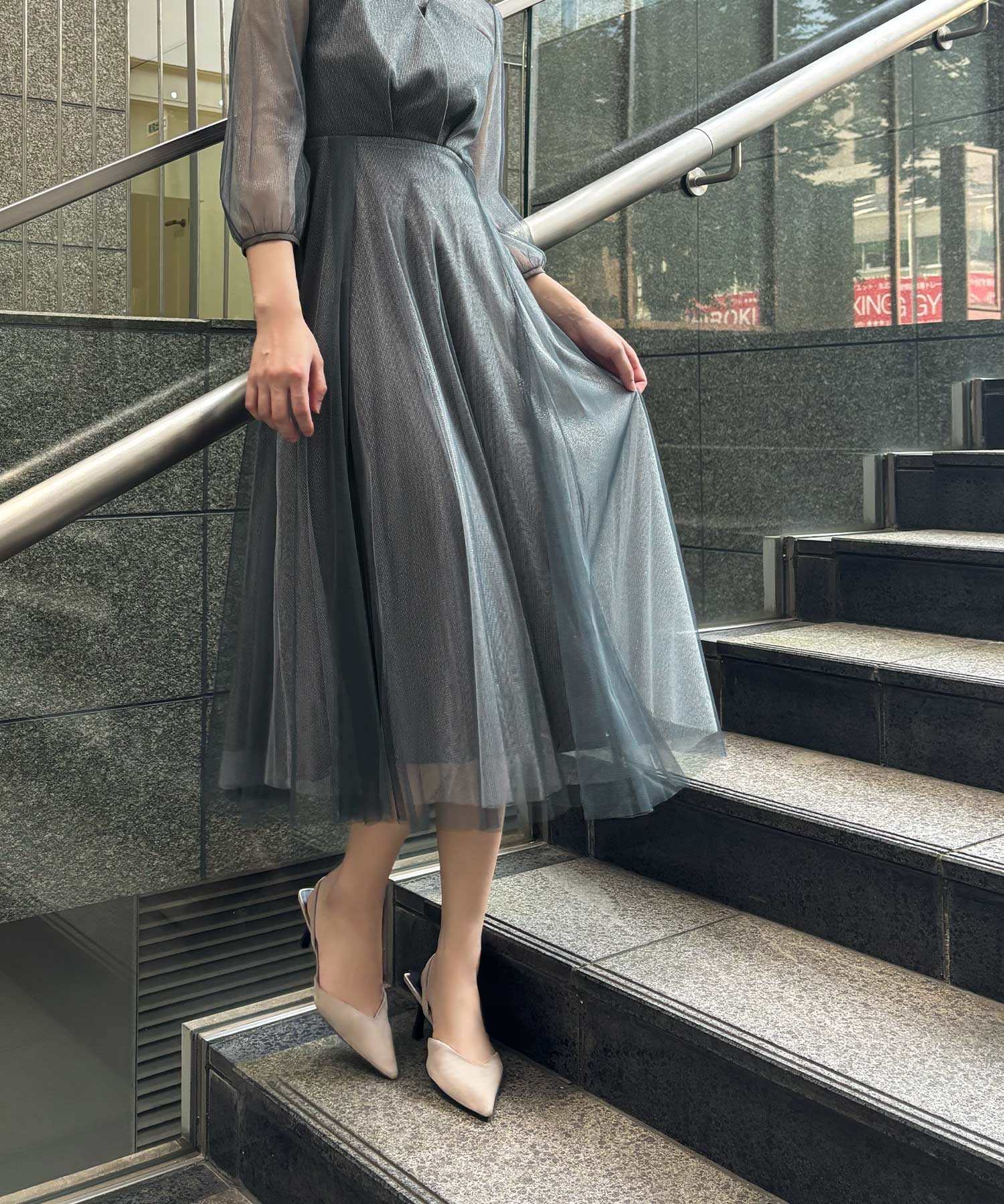 ビスチェ風ラメチュールドレス 結婚式 パーティードレス オケージョン