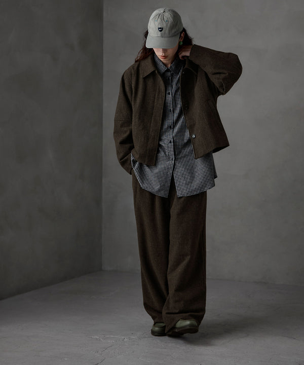{"color":"\u30c0\u30fc\u30af\u30d6\u30e9\u30a6\u30f3","info":"model\uff1aH166cm size\uff1aF"}