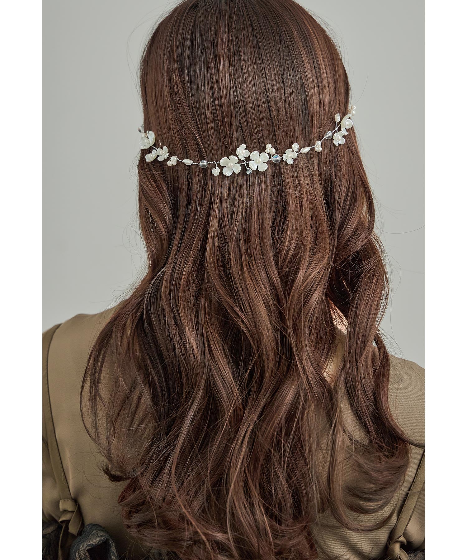 パールフラワーヘッドドレス ヘアアクセサリー ヘアピン 結婚式 二次会