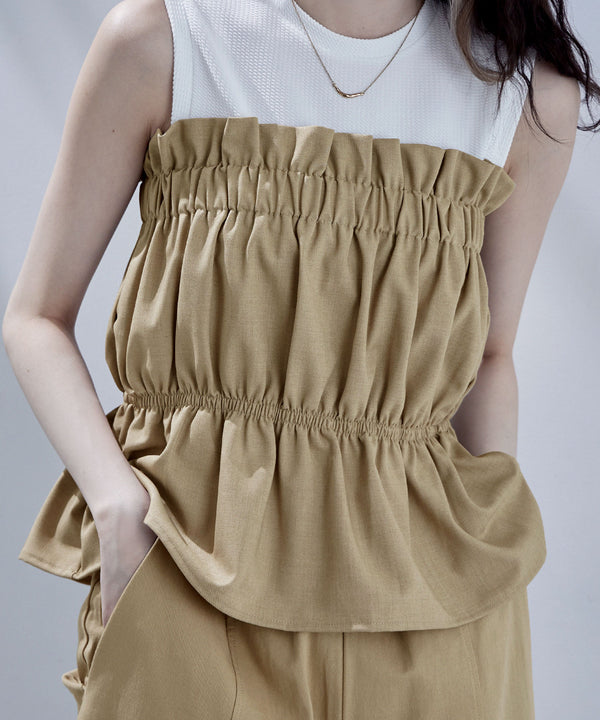 {"color":"\u30d9\u30fc\u30b8\u30e5","info":"model\uff1aH170cm size\uff1aM"}