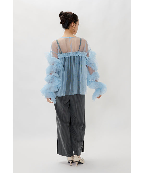 {"color":"\u30e9\u30a4\u30c8\u30d6\u30eb\u30fc","info":"model\uff1aH165cm size\uff1aF"}